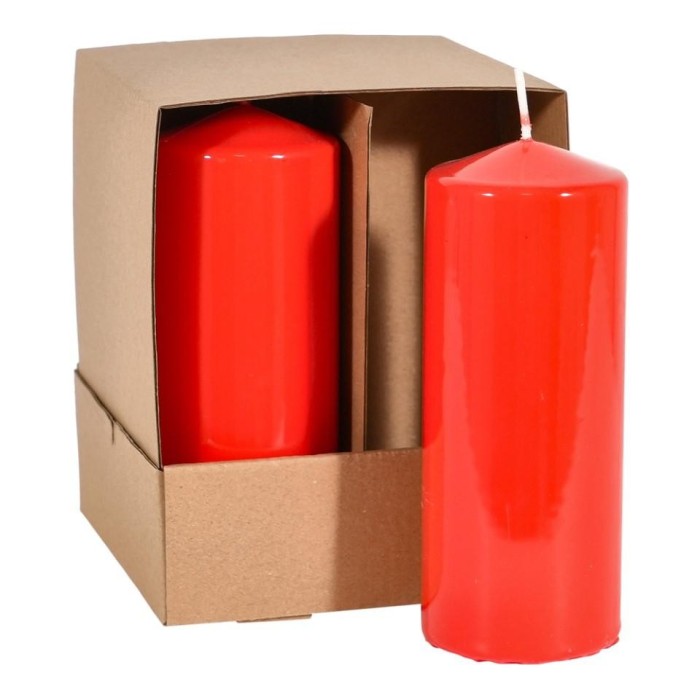 CANDELA MOCCOLO SMALTATA H.150XD.60 MM. ROSSO